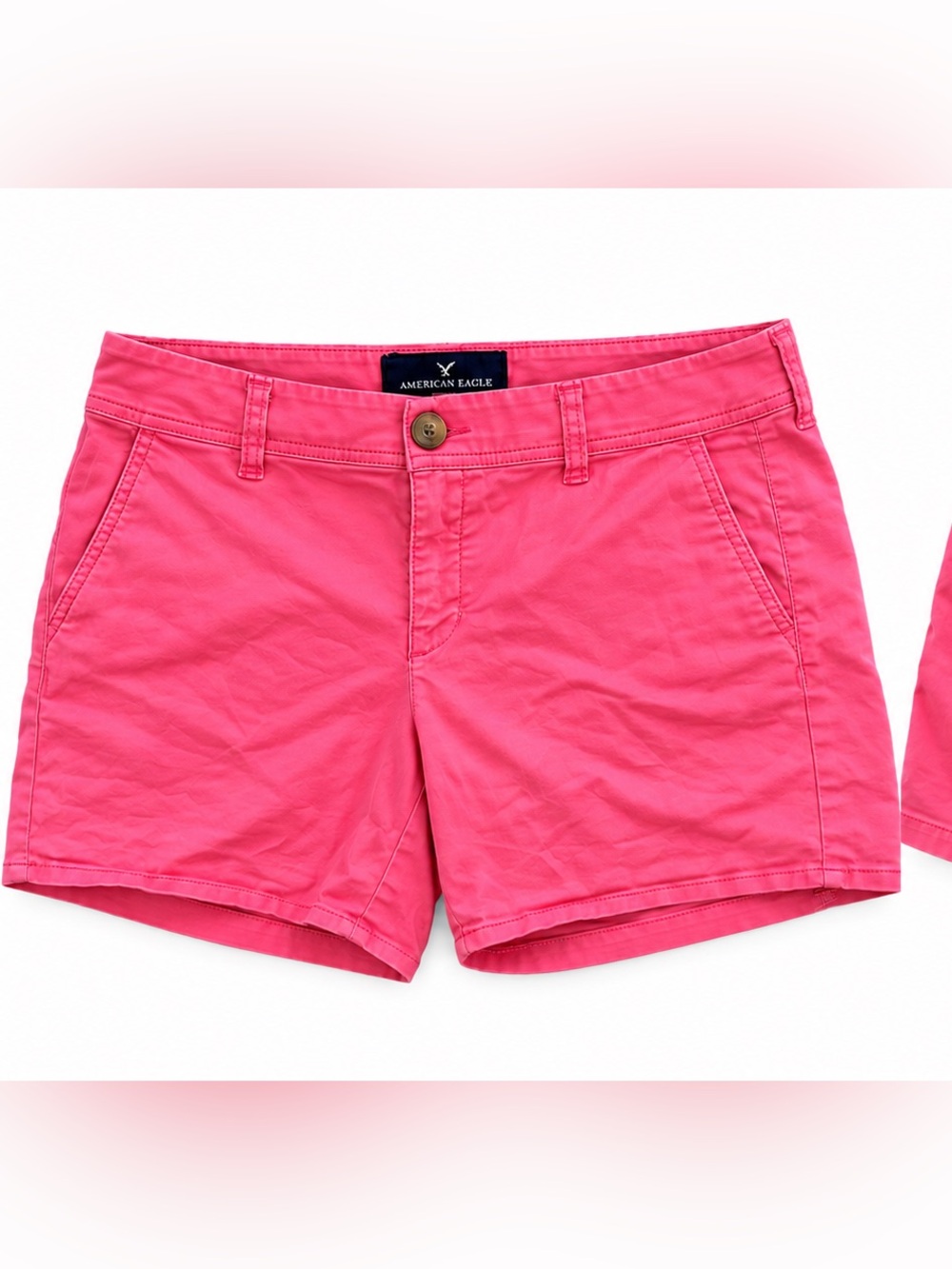 American Eagle Outfitters Midi Stretch Chino Shorts Pink Coral 10